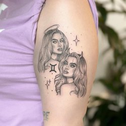 Tatuaż ze znakiem zodiaku Bliźnięta