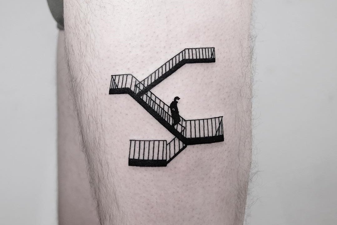 Staircase-tattoo-by-@mateutsa