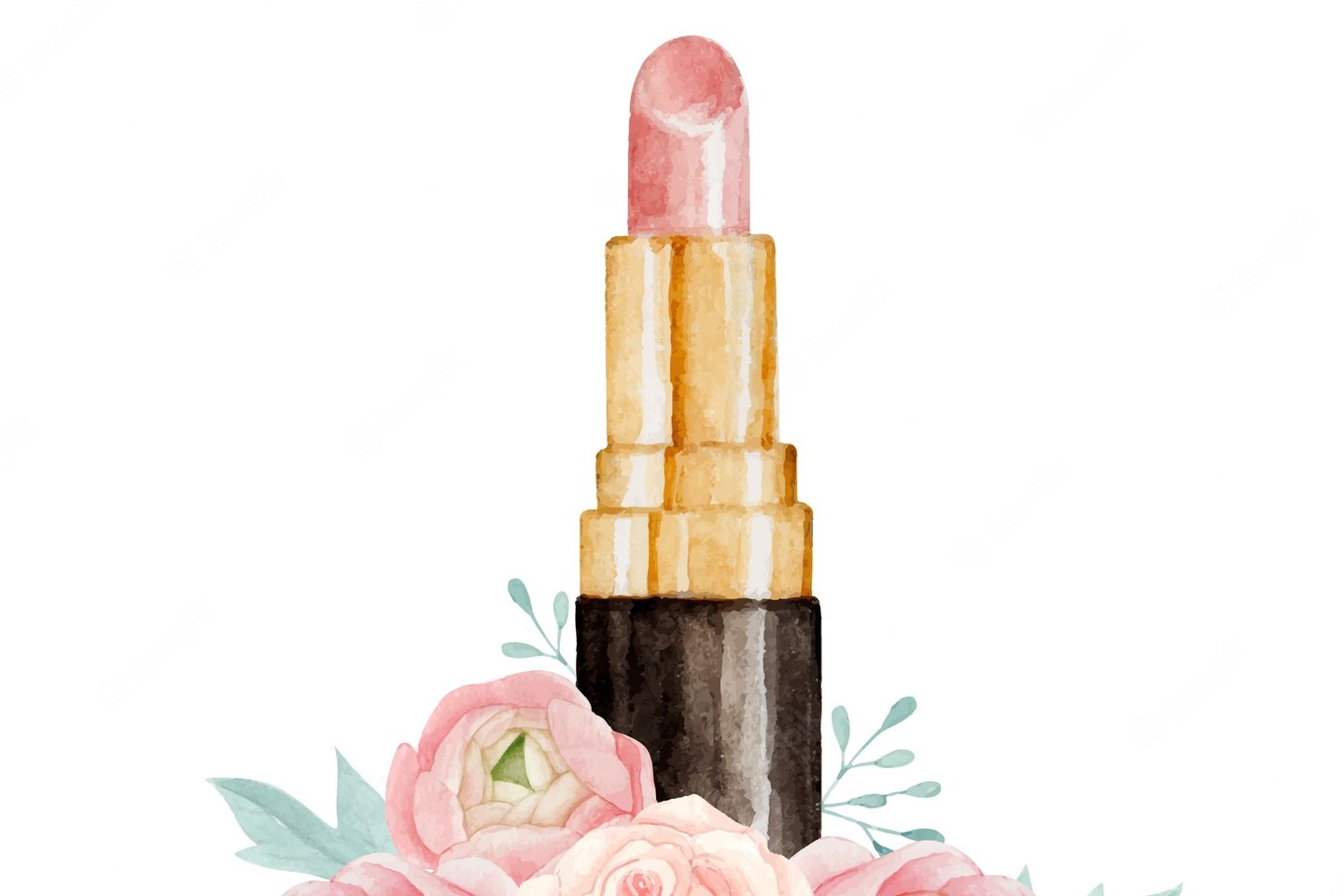 beautiful-pink-lipstick-with-watercolor-floral-composition_45050-198