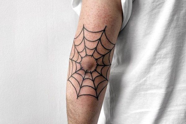 elbow-spider-web-tattoo-men